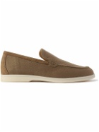 Loro Piana - Summer Walk Suede-Trimmed Storm System® Cashmere Loafers - Brown