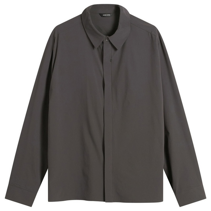 Photo: Hiking Patrol Men's Align Button Up Shirt in Charcoal Black
