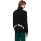 Palm Angels Black Wool Logo Turtleneck