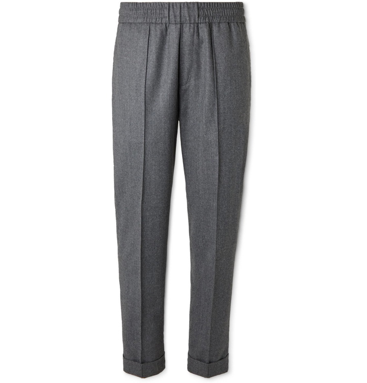 Photo: Moncler - Mélange Wool Trousers - Gray
