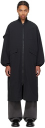 GANNI Black Oversized Shell Coat & Vest Set