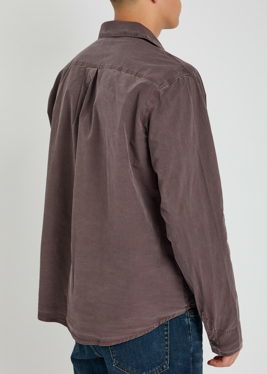 Our Legacy Funnel Cotton-poplin Shirt Burgundy Our Legacy