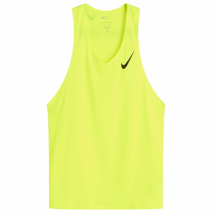 Photo: Nike Aeroswift Singlet in Volt/Black