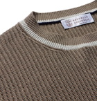 Brunello Cucinelli - Ribbed Linen and Cotton-Blend Sweater - Green