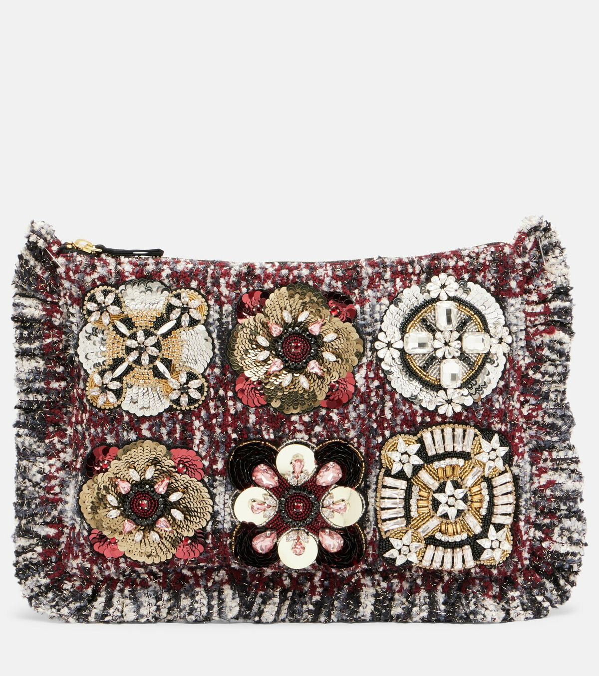 La DoubleJ Small embroidered jacquard pouch