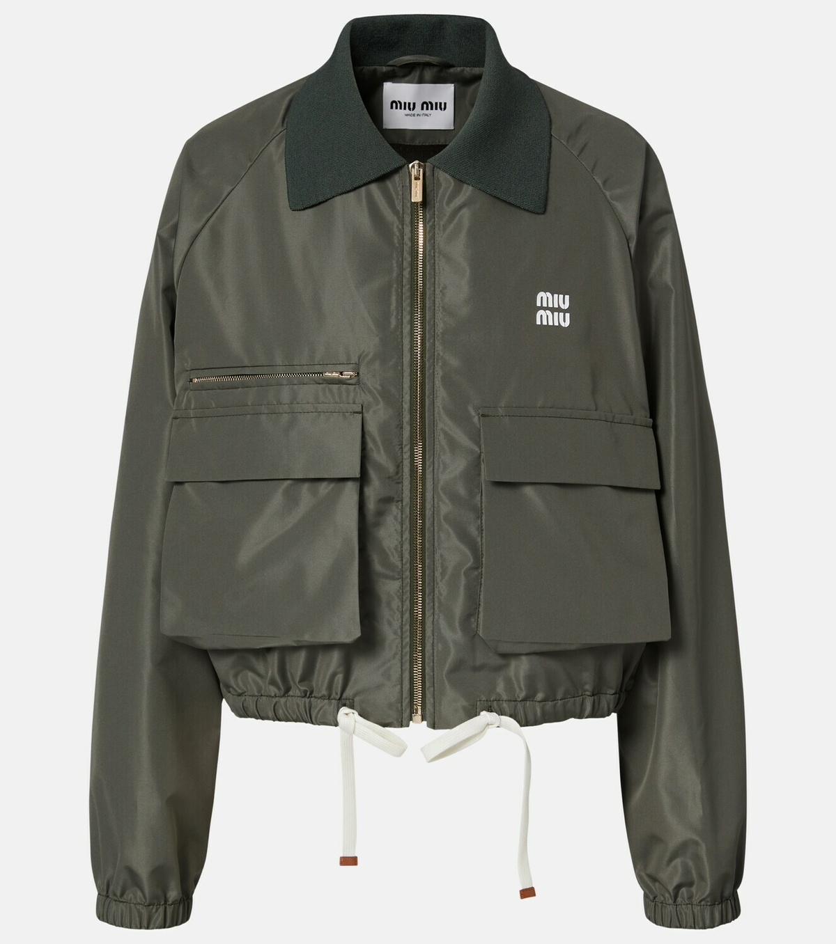 Miu Miu Logo technical blouson jacket