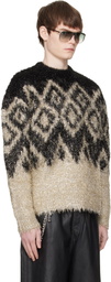 Acne Studios Black Metallic Knit Sweater