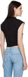 FRAME Black Cotton Tank Top