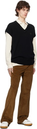 Fred Perry Black Lambswool Vest