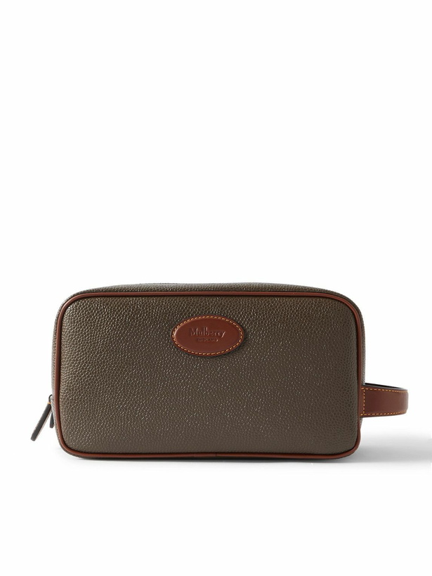 Photo: Mulberry - Leather-Trimmed Pebble-Grain Eco Scotchgrain Wash Bag