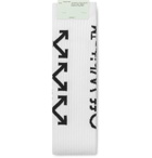 Off-White - Logo-Intarsia Stretch Cotton-Blend Socks - White