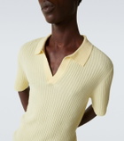 Arch4 Ribbed-knit cashmere polo shirt