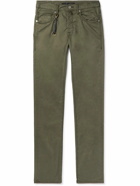 Incotex - Straight-Leg Stretch Lyocell and Cotton-Blend Poplin Trousers - Green