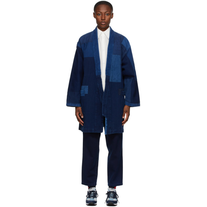 Photo: Blue Blue Japan Navy and Blue Patchwork Sashiko Haori Jacket