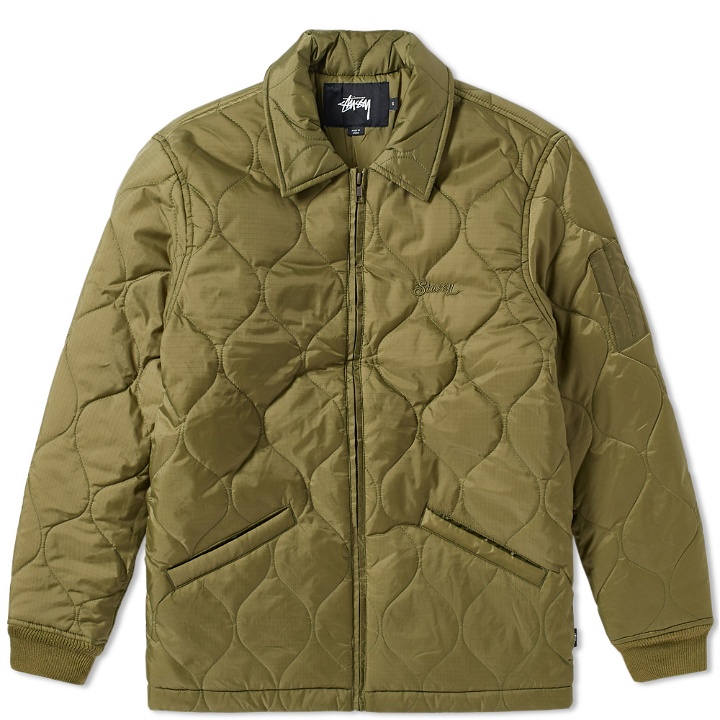 Photo: Stussy Quilted Work Jacket Green