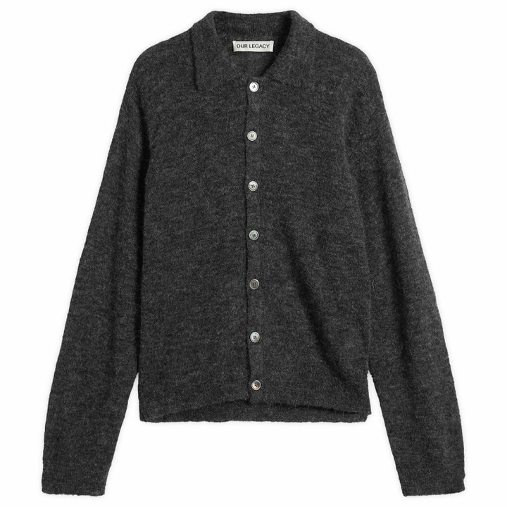 Photo: Our Legacy Men's Fuzzy Alpaca Evening Polo in Charcoal
