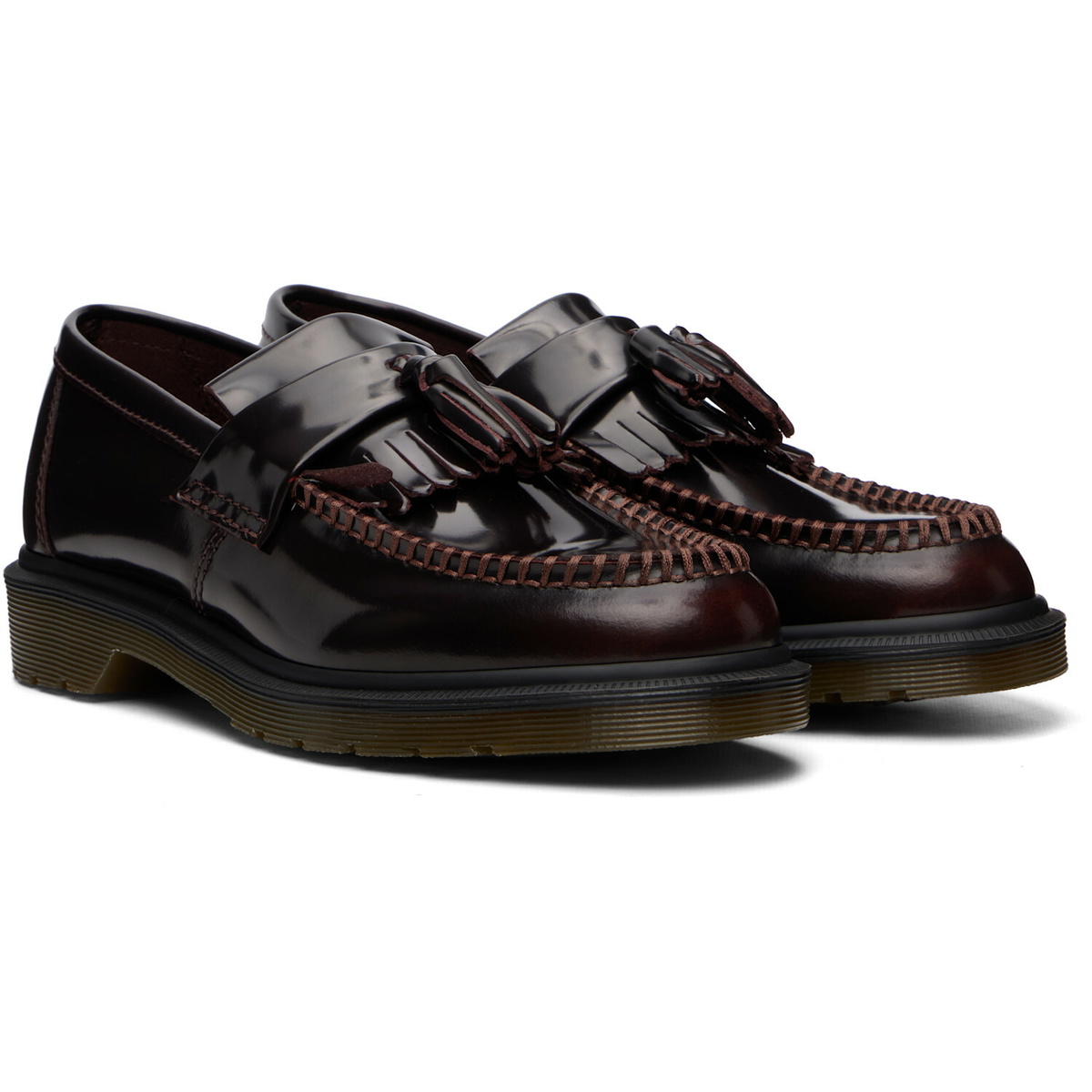 Dr. Martens Burgundy Adrian Arcadia Leather Tassel Loafers