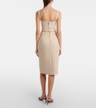 Elie Saab Checked sequined tweed midi skirt