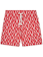 Orlebar Brown - Trevone Straight-Leg Cotton-Blend Terry Jacquard Drawstring Shorts - Red