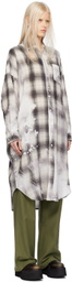 R13 SSENSE Exclusive Black & Beige Jumbo Shirt Minidress