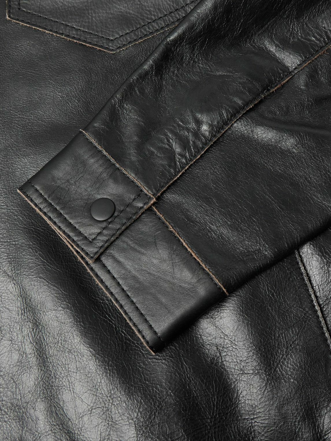 Oliver Spencer - Norton Leather Jacket - Black