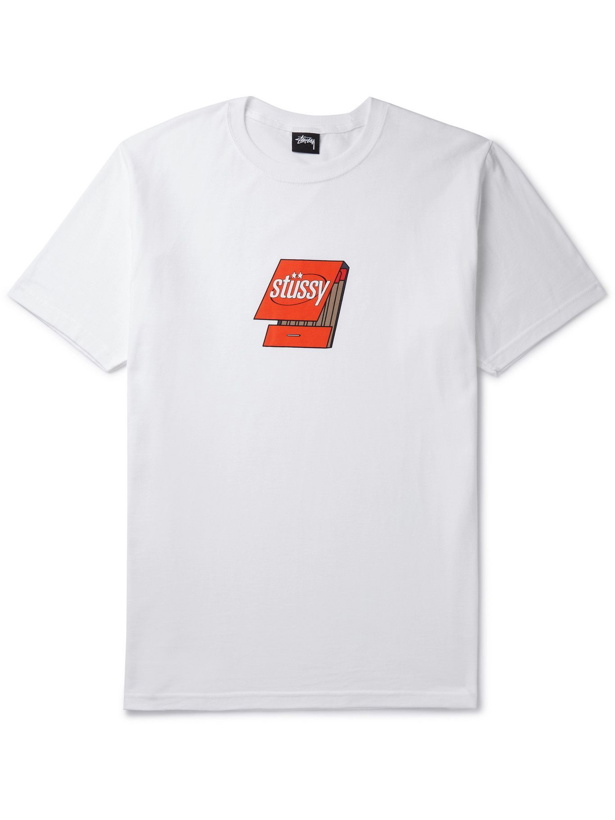 Photo: STÜSSY - Printed Cotton-Jersey T-Shirt - White