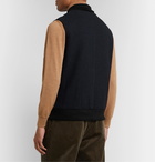 Oliver Spencer - Moorland Waffle-Knit Wool and Cotton-Blend Gilet - Blue