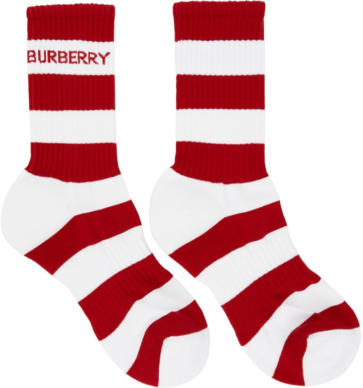 Photo: Burberry Red & White Striped Sport Socks