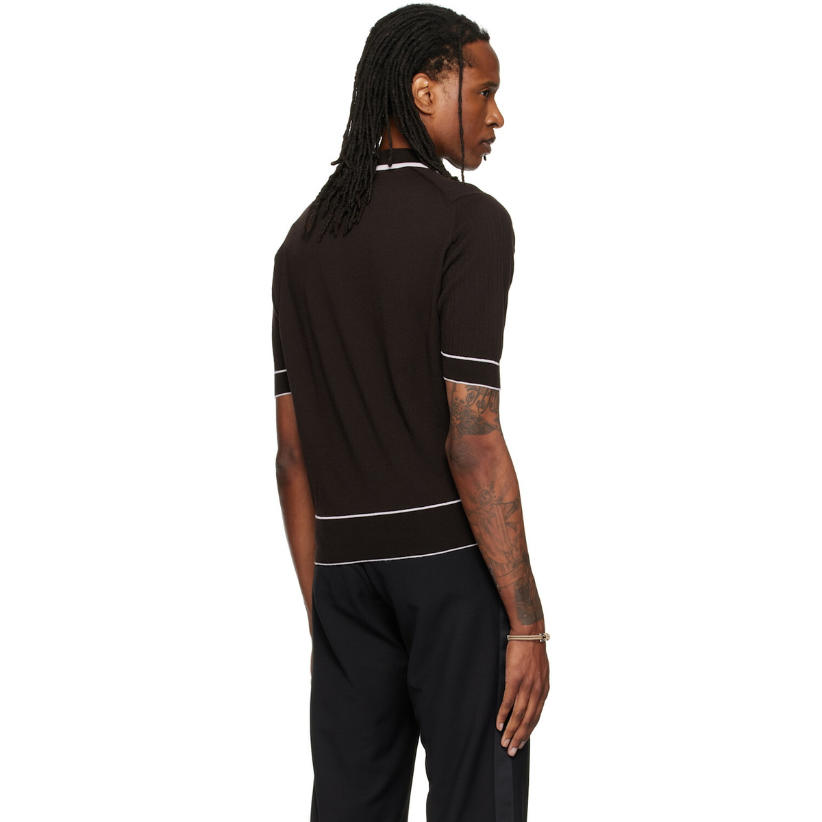 Wales Bonner Brown John Smedley Edition Blessings Polo