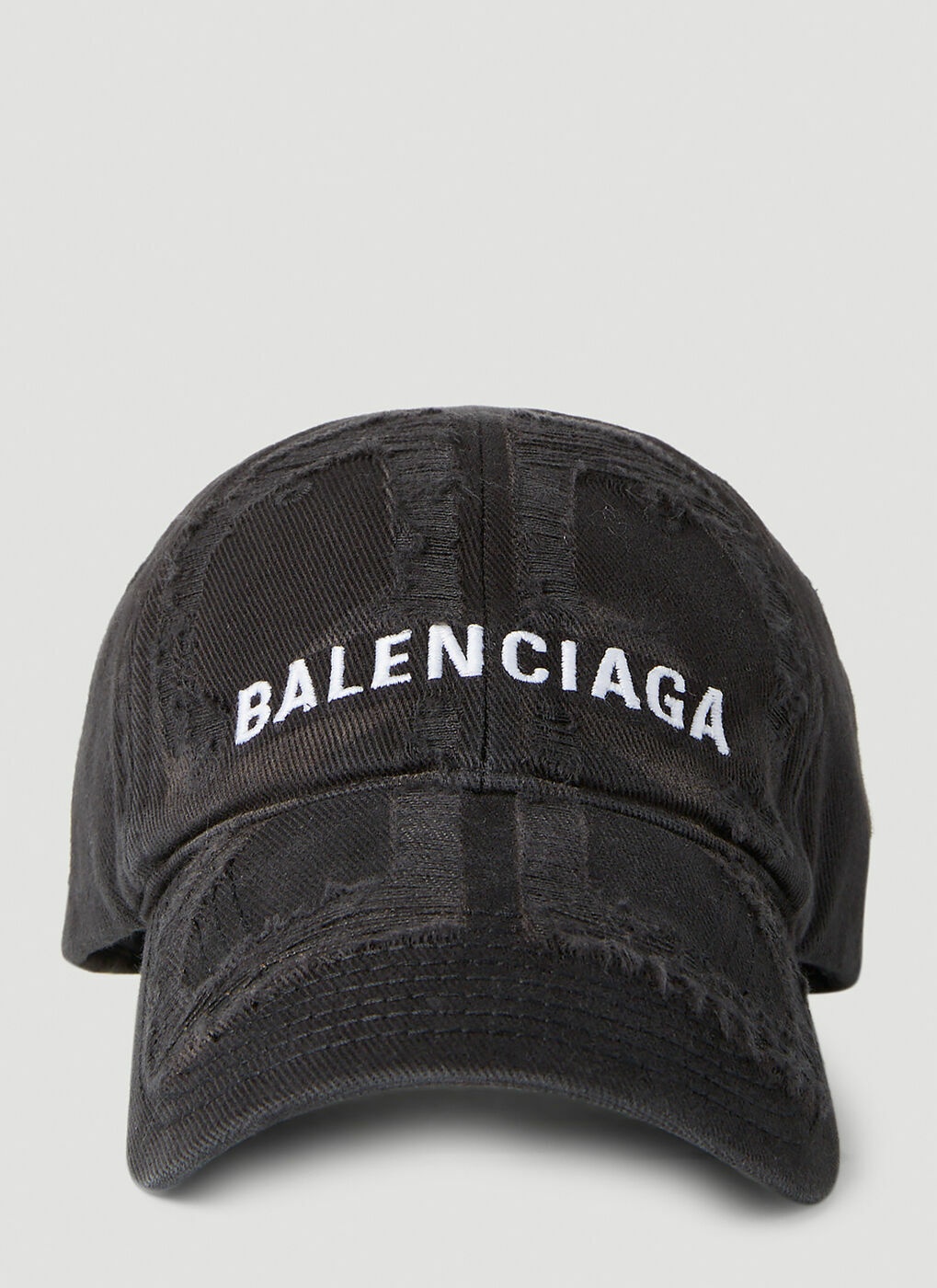 Balenciaga - BB Destroyed Baseball Cap in Black Balenciaga