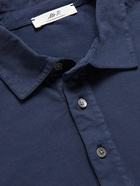 Mr P. - Garment-Dyed Cotton-Jersey Polo Shirt - Blue