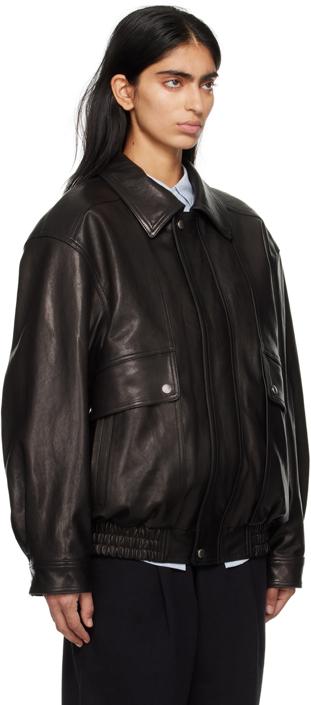 Dunst Black Oversized Leather Jacket