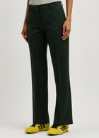 Wales Bonner Iris Wool-blend Trousers Green Dark