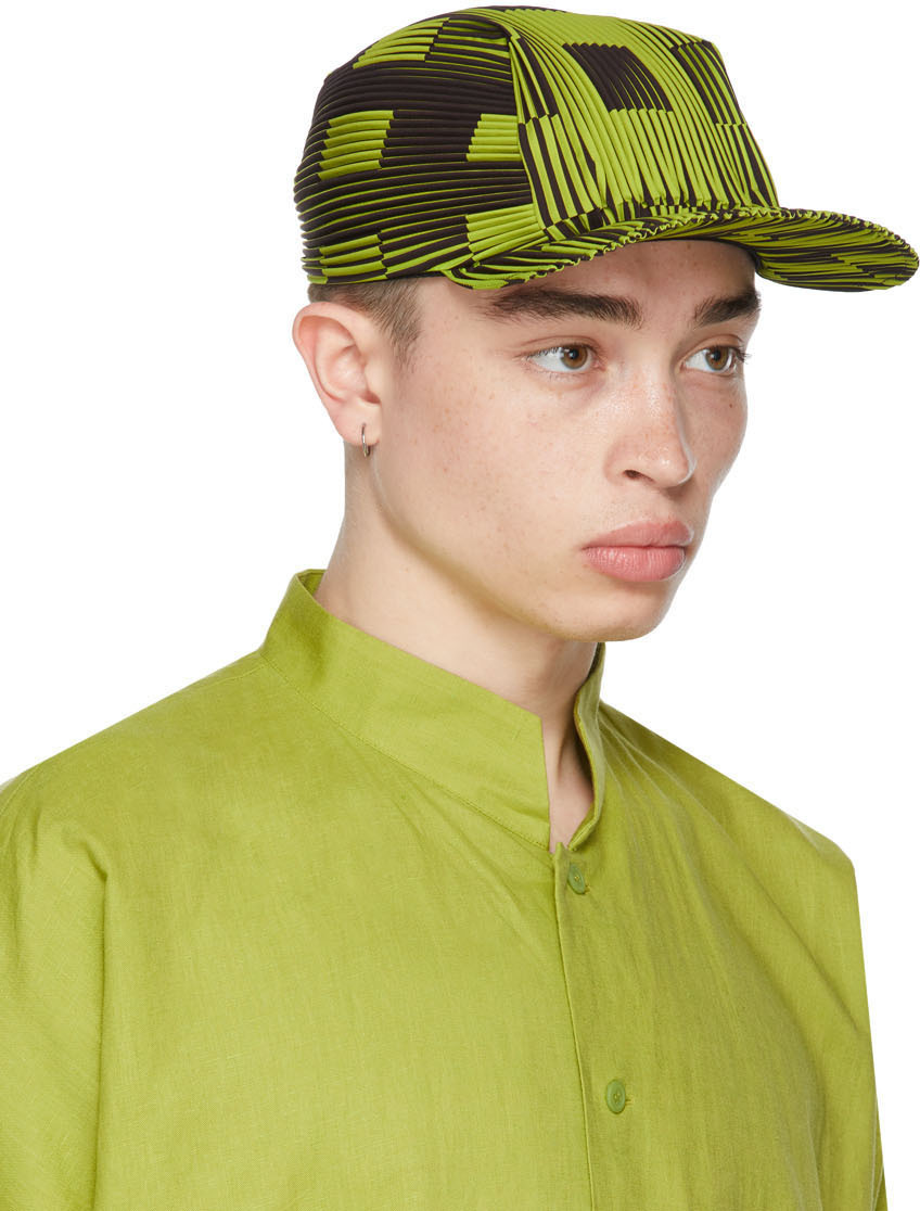 Homme Plissé Issey Miyake Green & Brown Hologram Cap Homme Plisse
