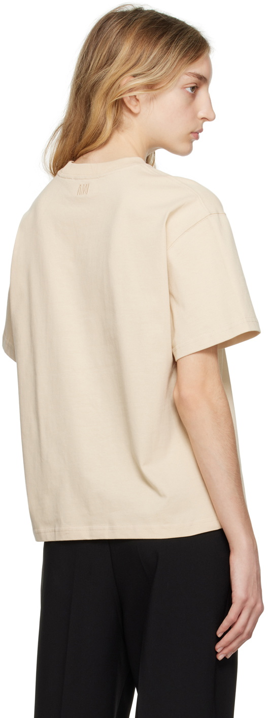 AMI Paris Beige Ami de Cœur T-Shirt AMI