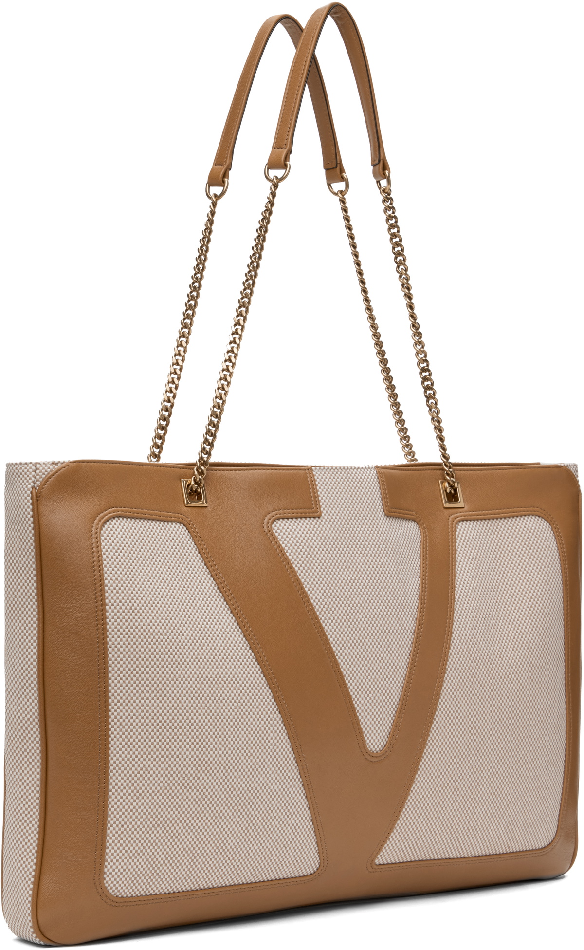 Valentino Beige Viva Superstar Large Canvas Shopping Tote