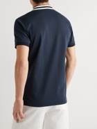 Orlebar Brown - Striped Cotton-Jersey Polo Shirt - Blue