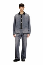 Diesel Utility-style denim jacket with contrasting collar - Denim Jackets - Unisex - Grey