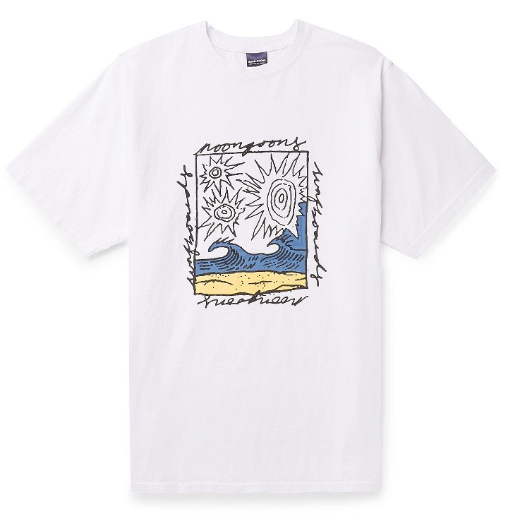 Photo: Noon Goons - Printed Garment-Dyed Cotton-Jersey T-Shirt - White