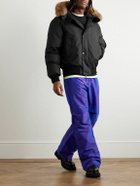 Burberry - Faux Fur-Trimmed Shell Down Hooded Bomber Jacket - Black