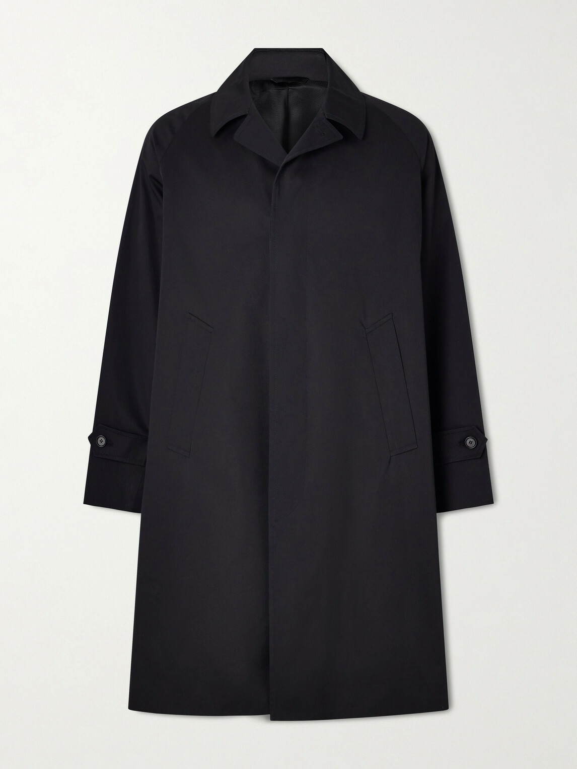 De Petrillo - Structured Cotton-Blend Coat - Black