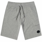 C.P. Company Men's Pocket Lens Sweat Short in Grey Melange