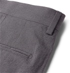 Caruso - Slim-Fit Striped Cotton and Silk-Blend Suit Trousers - Gray