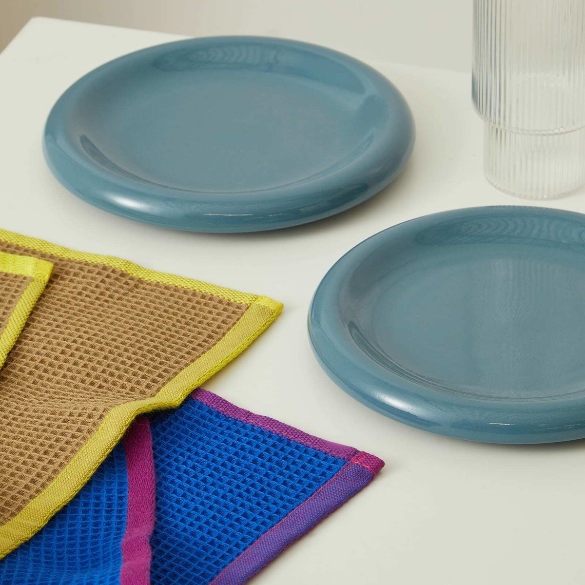 HAY Canteen Dish Cloth - Set of 2 in Blue/Beige 