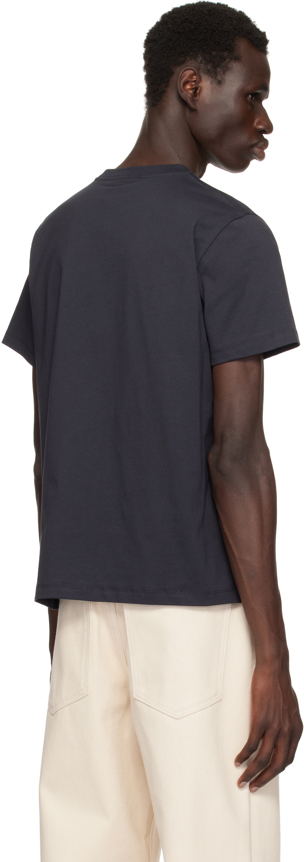 GANNI Black Basic Jersey Moonlight Relaxed T-shirt