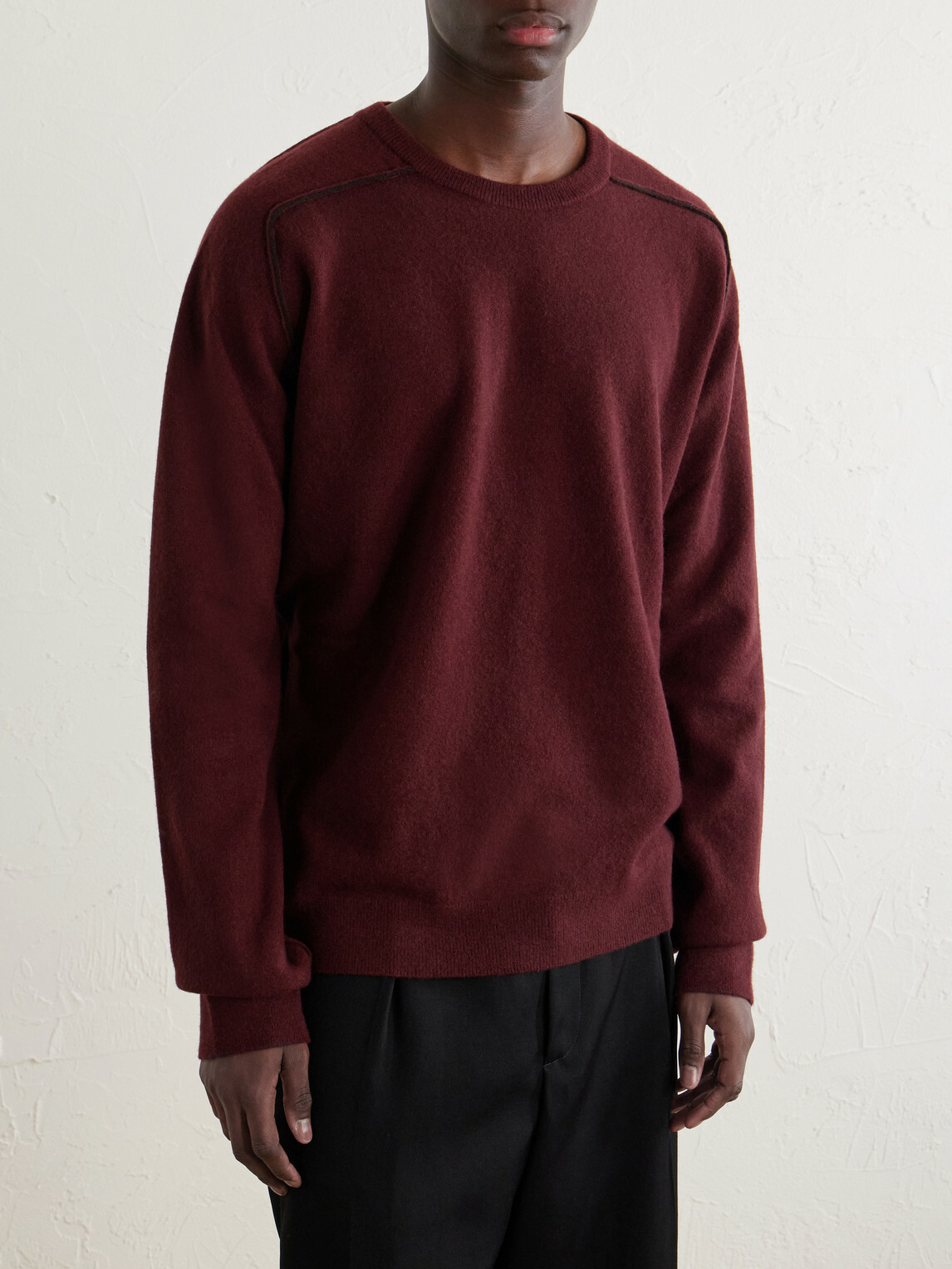 Maison Margiela - Knitted Wool Sweater - Burgundy