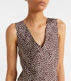 Asceno Provence polka-dot silk twill slip dress