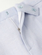 Favourbrook - Slim-Fit Herringbone Linen and Silk-Blend Suit Trousers - Blue