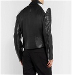 Alexander McQueen - Color-Block Full-Grain Leather Biker Jacket - Black