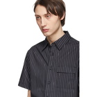 Saturdays NYC Black Nico Logo Stripe Short Sleeve Shirt